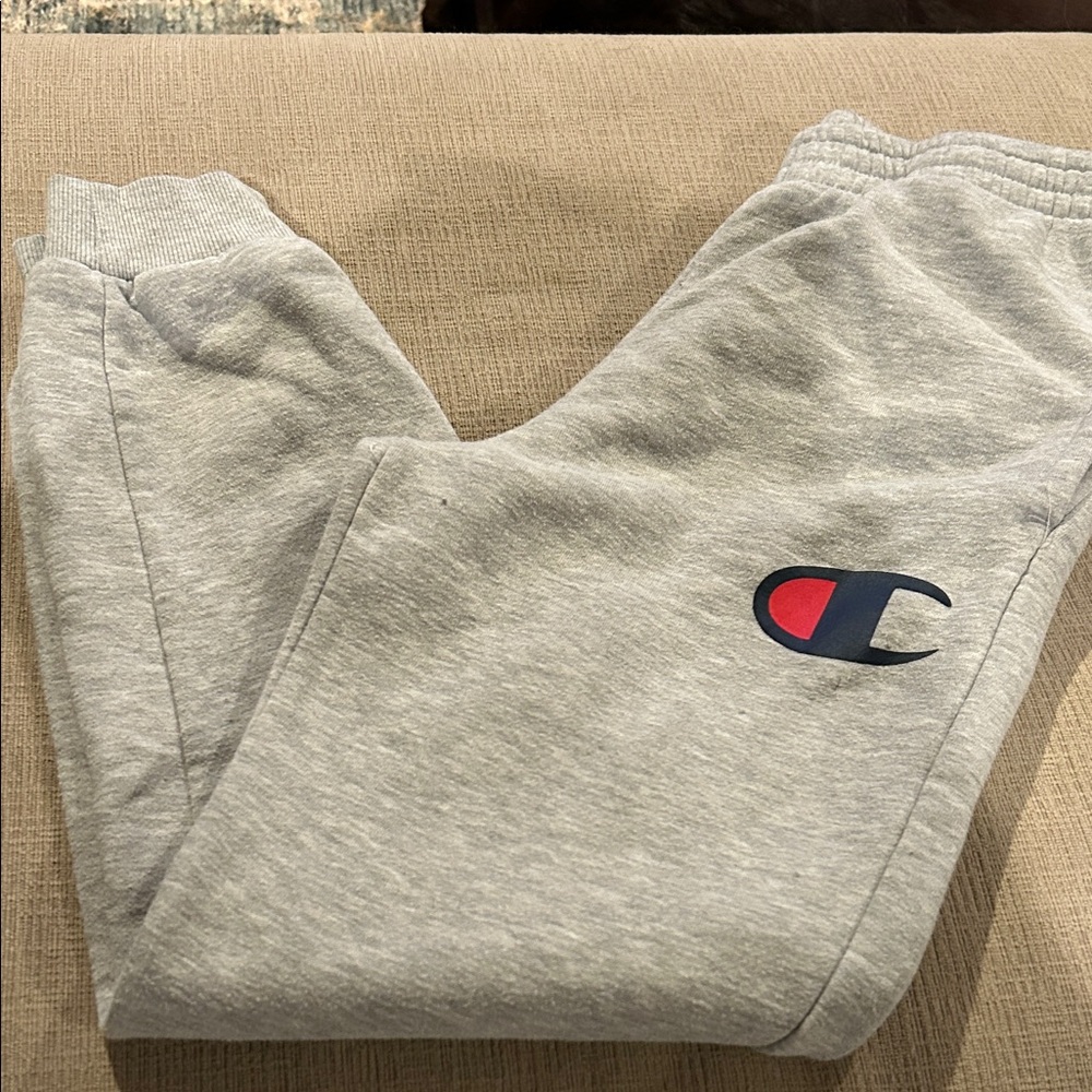 Champion Kids Gray Joggers with Logo Accent